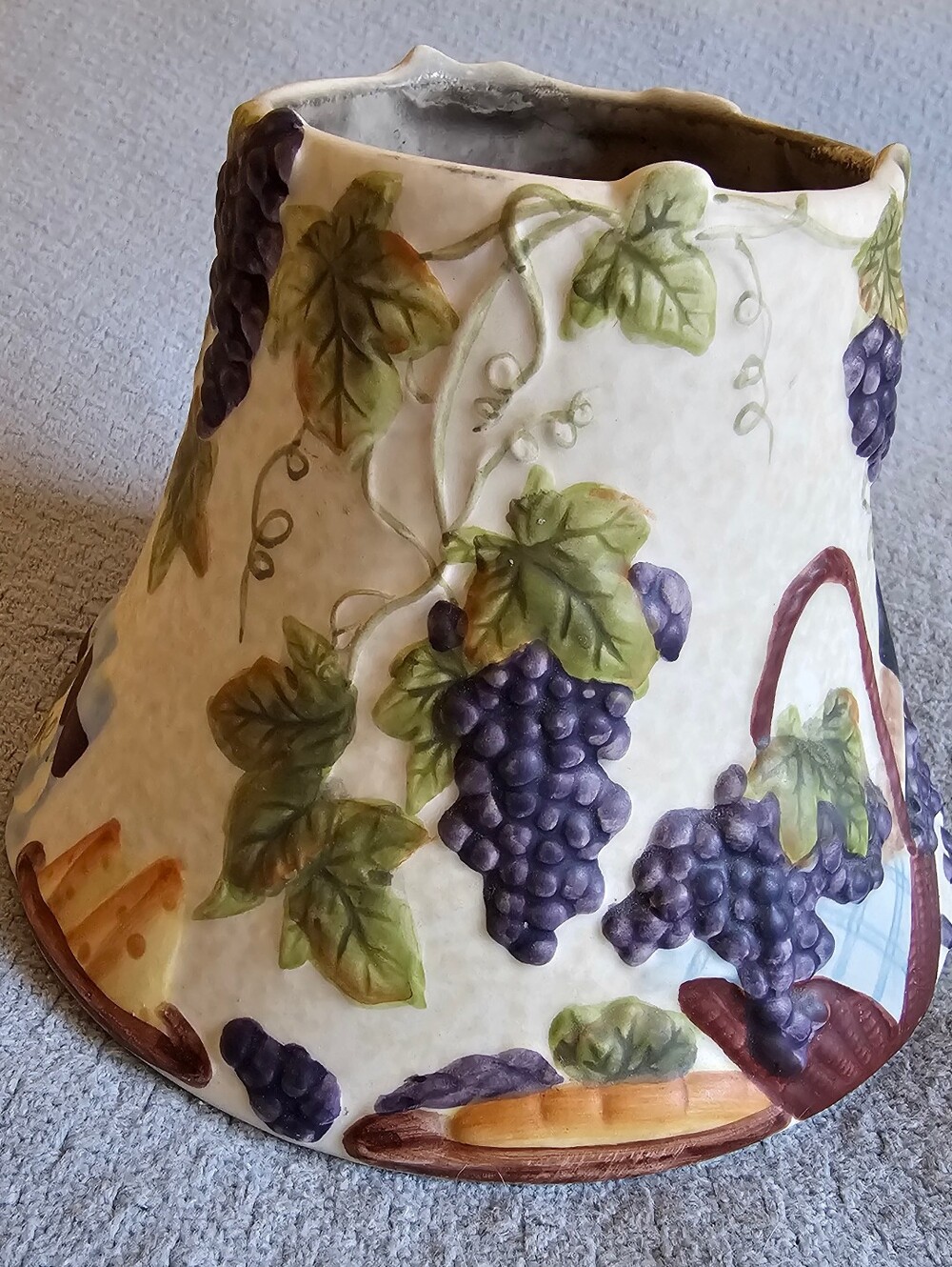 Yankee Candle VTG Ceramic Jar Shade Wine & Grapes #1163116